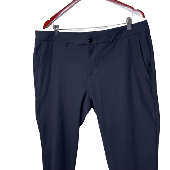 Lululemon Mens 38x27 Black ABC Slim-Fit Trousers Pants Warpstreme LM5AQYS - Picture 2 of 5